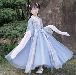 Andere kunst en ambachten zomermeisjes geborduurde rok Chinese stijl super fee -kostuum kinderen039S Performance Dance Dress P5532050