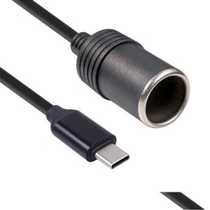 Autre électronique automobile 12W USB Type C mâle à 12V prise allume-cigare femelle adaptateur convertisseur pour accessoires de voiture livraison directe Otza7