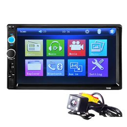 Andere auto -elektronica Byncg 2 Din Radio 7 HD Player MP5 Touch SN Digitale display Bluetooth Mtimedia USB 2Din Car Backup Monitor Drop Dhryl