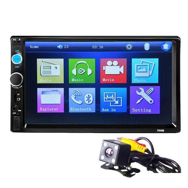 Otros Auto Electronics Byncg 2 Din Radio 7 Reproductor de alta definición Mp5 Touch Sn Pantalla digital Bluetooth Mtimedia Usb 2Din Car Backup Monitor Dro Dhcfx