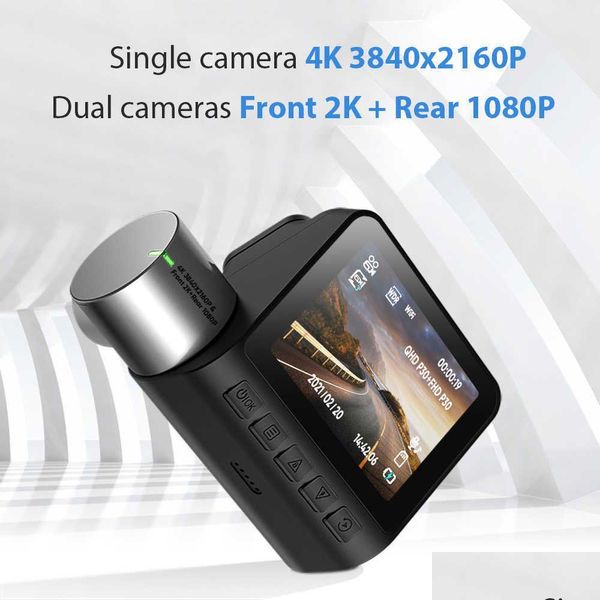 Otro Auto Electronics Car Dash Cam 4K G Sensor Grabadora de video 170 grados Gran angular Overturn Loop Camera Wifi Visión nocturna Delantero Trasero Dhqya