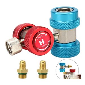 Andere auto -elektronica -auto Quick Coupler Connector Adapter Instelbare R134A Hoge lage accessoires 2pcs Airconditioner Fluoride Breng DH1JK