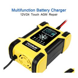 Autre électronique automobile chargeur de batterie de voiture de moto plomb-acide lithium fer AGM affichage LCD numérique 12V / 12A 7 étapes 24V / 6A Drop Deli DH6Vr