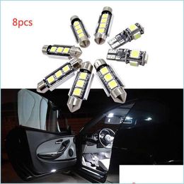 Otros productos electrónicos para automóviles Nuevo 8 piezas Lámpara interior del coche Luz LED de lectura Cúpula delantera Kit blanco para A4 B6 8E J1 20012004 Accesorios Drop Dhd8T