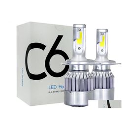 Otras piezas de automóvil 1 par Precio est. Cob C6 Real 7600Lm 120W Led Car Headlight H1 H3 H4 H7 9003 9004 9005 9006 Kit Hi/Lo Light Bbs 6000K Dhztl