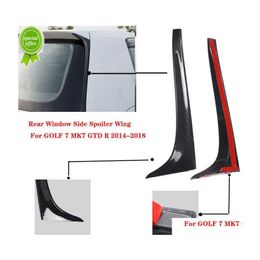 Andere auto -onderdelen koolstofvezel achterruit zijkant spoiler vleugel carstyling spiegel staart accessoires voor golf 7 mk7 gtd r 2014 drop dhplj