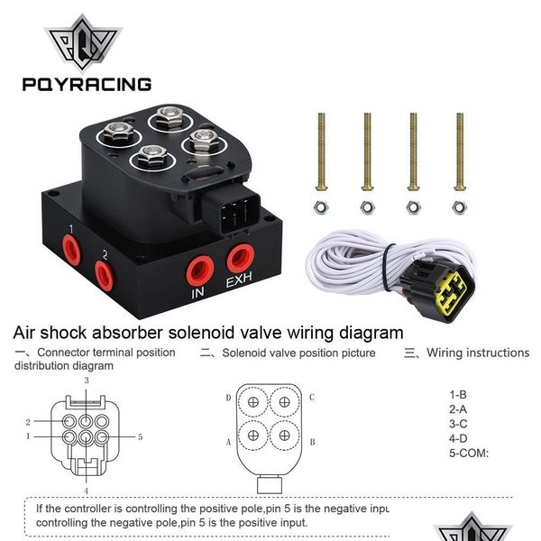 Otras piezas de automóvil /Motocicleta 12V Solenoide Vae Air Ride Suspensión Colector 0-200Psi Bolsa de control Pqy-Esv01 Drop Delivery Automóviles Mo Dhuyd