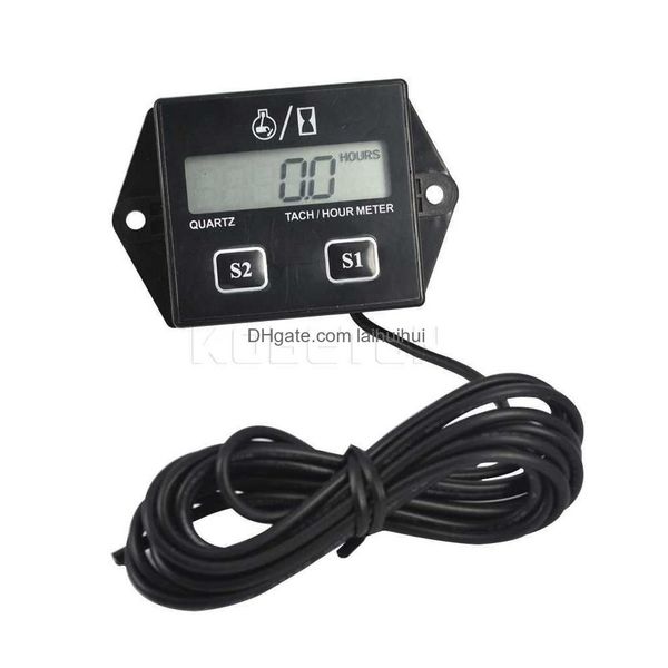 Otras piezas de automóvil Motor de motocicleta Tacómetro Medidor de horas Calibre 12V Pantalla LCD Impermeable Coche Motor Barco Tacómetro digital para moto Dhab2