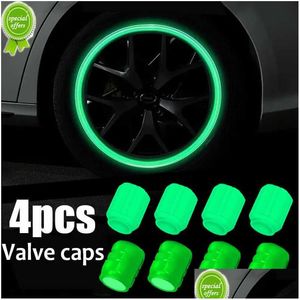 Otras piezas de automóvil Nuevo neumático luminoso Vae Cap Coche Motocicleta Bicicleta Cubo de rueda Brillante Er Decoración Estilo Accesorios de neumáticos 2023 Drop Deli DH8NN