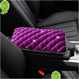 Autres pièces automobiles Nouveau Muniuren P strass voiture accoudoir Pad ER pour accoudoirs console centrale hiver chaud cristal boîte tampons livraison directe Dhyaw