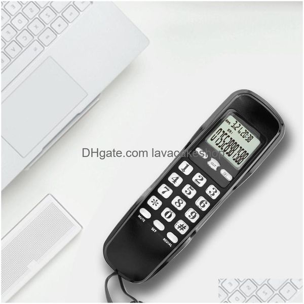 Otros productos de automatización Mini teléfono de pared Oficina en casa El Identificador de llamadas entrantes Pantalla Lcd Teléfono fijo Black Drop Delivery Schoo Dhnfn