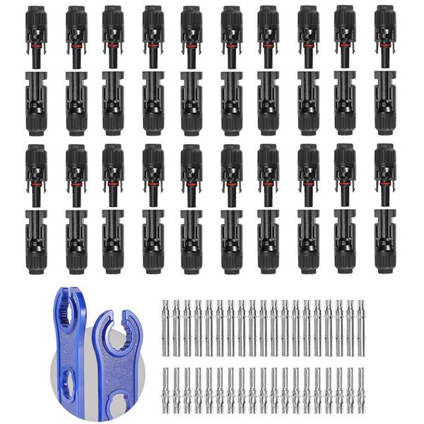 Autres accessoires AV 40 pièces mâles et femelles 20 paires de connecteurs solaires connectant des connecteurs PV de câbles solaires étanches avec des outils de rotation gratuits 221104