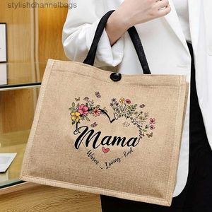 Andere tassen koppelingszakken Floral Mama Print Tote Tas Grote capaciteit Geschenktas Dames Casual handtas voor schoolwerk woon -werkverkeer