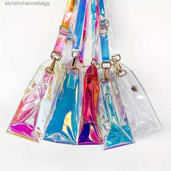 Autres sacs Cross Body Clear Iridescente épaule Purse Holographic Transparent Crossbody Sac Voir à travers le sac de mode Iridescent