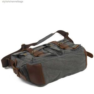 Andere tassen Messenger Bags Vintage Canvas Messenger Bags Laptop Tas Grote capaciteit schoudertas voor wandelreizen