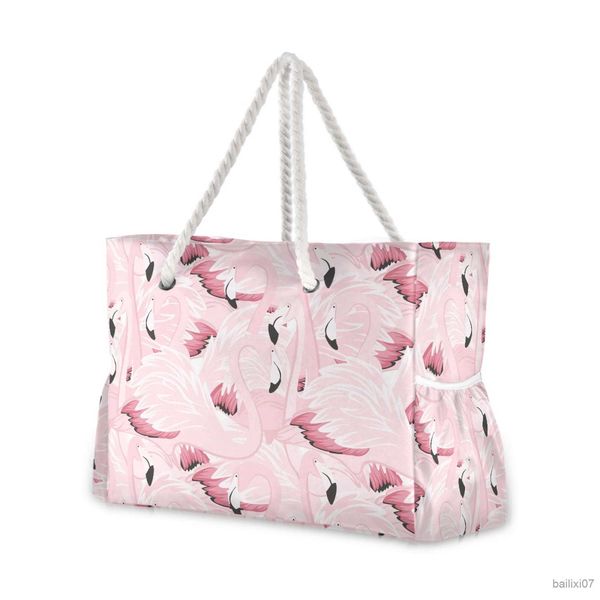 Autres sacs Nouveau célèbre sac de plage Flamingo Sac à bandoulière Sac à main et sacs à main Grande capacité Rose Femmes Casual Fourre-tout Sacs de luxe