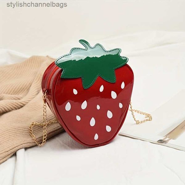 Autres sacs Sacs à bandouliers dessin animé Sac à bandoulière de fraise mignon TRENDY UNIQUE PU CRURPROSS-CROSSS-FORME CONCUTHER