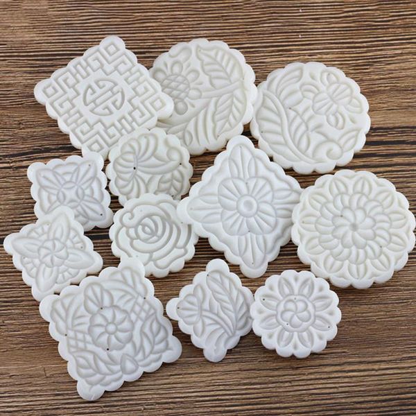 Autres ustensiles de cuisson 16pcs réutilisables RoundSquare Presse à main DIY Moon Cake Cookie Maker Stamp Mold UK321t