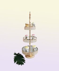 Autres logiciels de pâturage 315pcs Crystal Cake Stand Set Metal Mirror Cupcake Decorations Dessert Piédestal de mariage Drop Drop Del1629741