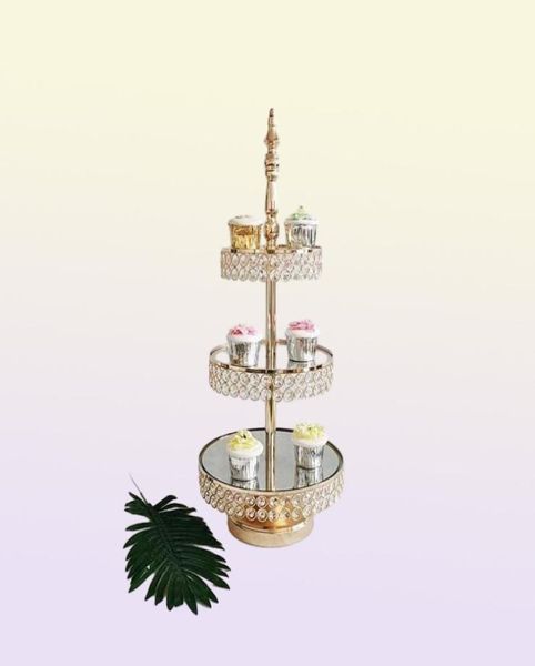 Autres logiciels de pâturage 315pcs Crystal Gake Stand Set Metal Mirror Cupcake Decorations Dessert Piédestal Party Display Drop Del2658883