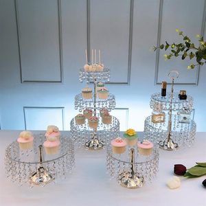 Autre ustensiles de cuisson acrylique multicouche gâteau plaque cristal mariage Dessert Table décoration clair Cupcake Stand214L