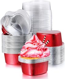 Andere bakware verjaardagsfeestje moeder039s day pudding cup hartvormige cake pan gereedschap cupcake met deksels bakpannen 2226S3055770