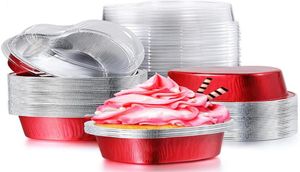 Otros Bakeware Birthday Party Mother039s Day Pudding Copa de budín Herramientas para pastel de pastel de corazón Cupcake con tapas para hornear Pans226s1179069