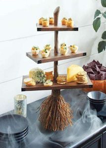 Overige Bakvormen Cupcake Standhouder Desserttaart 3-laags Dienblad Display Herbruikbare Gebaksschaal Voor Halloween Feestdagen3994969