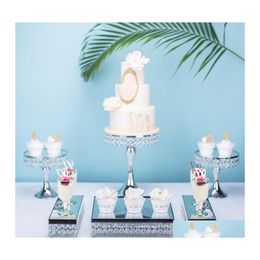 Andere bakware goud 36 pc's elektroplate cake -stand set cupcake display dessert bruiloft verjaardagsfeestje bord rek drop levering home otkh6