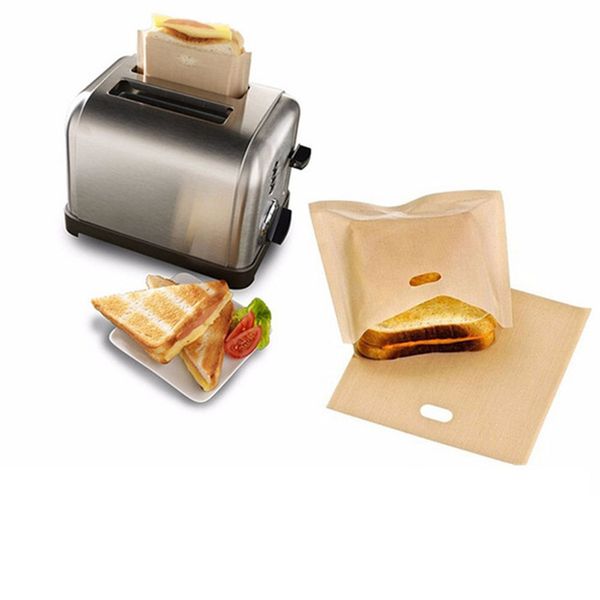 Autres ustensiles de cuisson Sandwichs au fromage grillé Sacs de grille-pain antiadhésifs réutilisables Cuire le sac de pain Toast Chauffage au micro-ondes DH5835