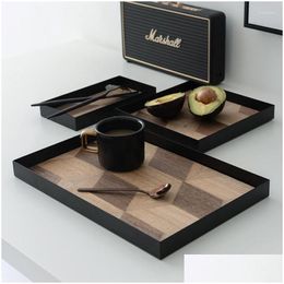 Autres outils de cuisson en fer forgé épissage en bois plateau décoratif style nordique grain dessert pain plaque d'affichage art out drop livraison dhlim