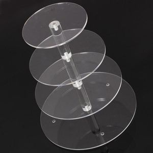 Otros utensilios para hornear Acrílico redondo transparente 3/4 Tier Cake Holder Party Cupcake Display Stand Rack