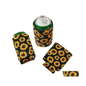 Autres produits de bar 330Ml 12Oz Tournesol Insated Neoprene Beer Soda Sleeve Ers Can Coolers Sleeves Parfait pour les fêtes de mariage barbecue D Dhjqk