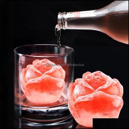 Andere Bar Producten Barware Keuken, Dineren Thuis Tuin Rose Bloem Ice Mold Sile Handgemaakte Zeep Making Cube Chocolate Cake Banking Drop Del