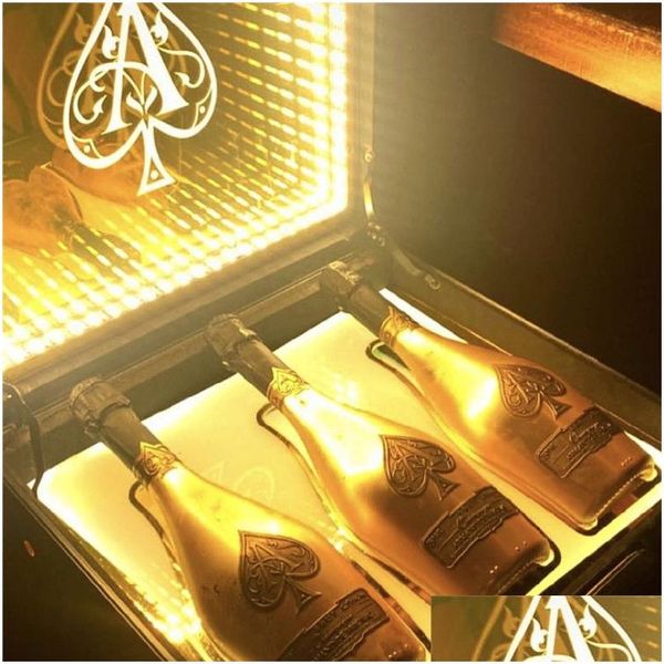 Otros productos de barra Led Ace Of Spade Botella de champán Maletín Caja portadora de vino Glorificador Vitrina Vip Maleta Presentador para Nigh DHBIP