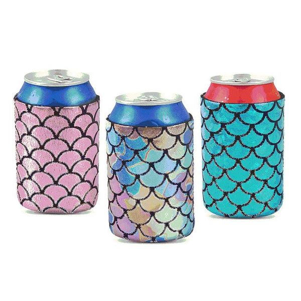 Otros productos de bar Mermaid 330Ml Coolies de cerveza de neopreno para latas y botellas de 12 oz Enfriadores de bebidas Diy Custom Wedding Party Lx3129 Drop Dhp15