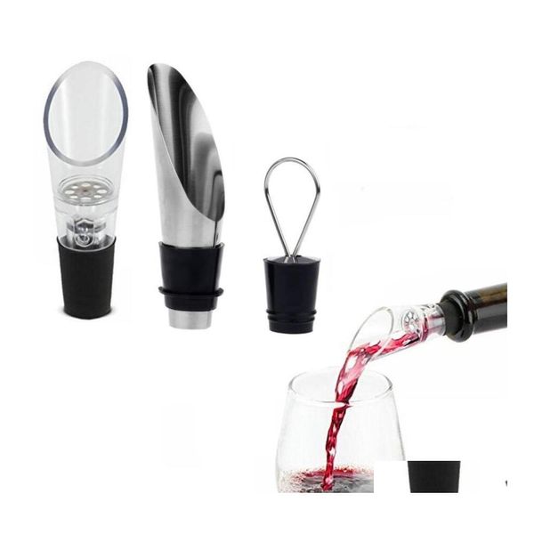 Otros productos de bar Aireador de vino tinto Pico para verter Tapón de botella Decantador delicado Vertedor Aireador Entrega de gotas Hogar Jardín Cocina Di Dhep4