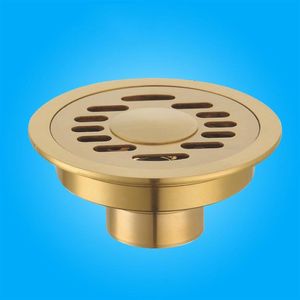 Autres fournitures de toilette de bain 10 CM laiton rond couvercle de vidange de sol douche égouttoir grille Gold263z