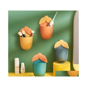 Autres fournitures de toilette de bain Boîtes de rangement en forme de maïs Support mural Support mural non perforé Cosmétique Petit objet Boîte de tri Salle de bain K Dhgni