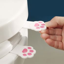 Autres fournitures de toilette pour le bain poignée de dessin animé mignon lève-couvercle griffe de chat plastique pratique 230308