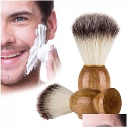 Autres Fournitures De Toilette Pour Le Bain Salon De Coiffure Écologique Blaireau Manche En Bois Visage Nettoyage De La Barbe Hommes Rasage Rasoir Brosses Nettoyer Ap Dhgek