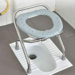 Autres fournitures de toilette pour le bain Siège pliant Chaise pot portable Commode confortable pour les femmes enceintes Tabouret Les personnes âgées Squat 230411