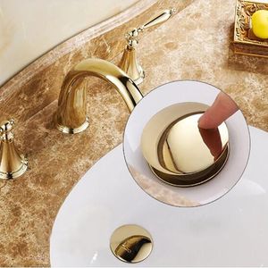 Ander Bath-toiletbenodigdheden Goldantique Messing Push Up Drain Sink with Overflow For Basin Spout Water Inlaat Angle Valve GZ-8416K
