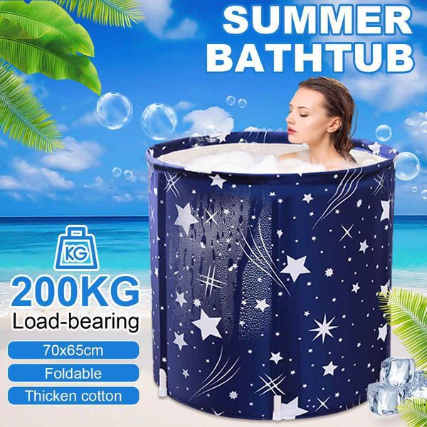 Autres fournitures de toilette pour le bain JETEVEVEN Baignoire portative Seau de bain pliant Épaissir le baril de douche Grande baignoire pour adulte Piscine pour bébé Salle de bain familiale Baignoire SPA 230607