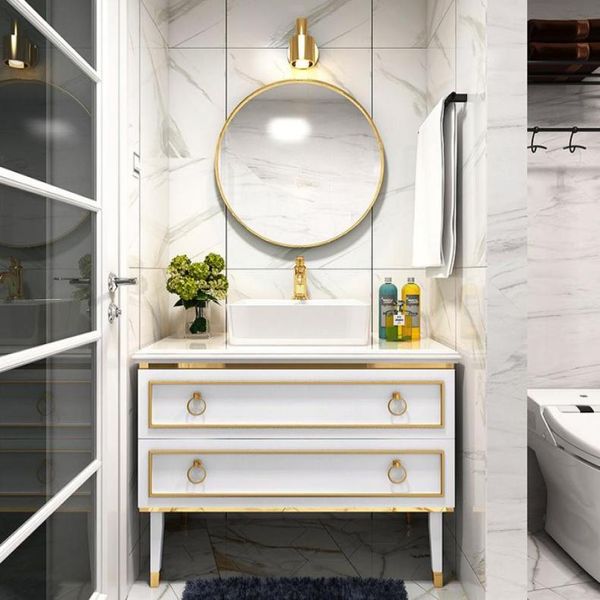 Другие товары для ванной и туалета, скандинавский свет, роскошный шкаф для ванной комнаты из цельного дерева, современный минималистичный зеркальный ящик для умывальника5257174