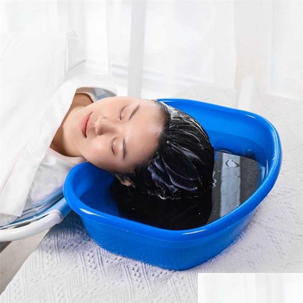 Autres fournitures de toilette pour le bain Shampooing portable Lavabo Cheveux Commode Lavabo Bassin en plastique avec tuyau de vidange Baignoire de lavage pour enfants Disab Dhcf7