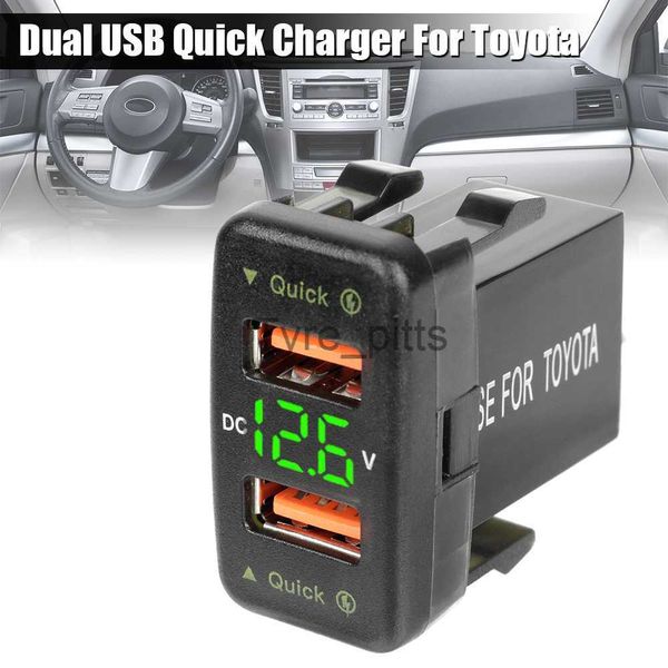 Autres chargeurs de batteries 24V 12V Chargeurs USB de voiture Adaptateur secteur Prise QC 3.0 Indicateur LED Téléphone portable Charge Voltmètre Accessoires de test pour Toyota x0720