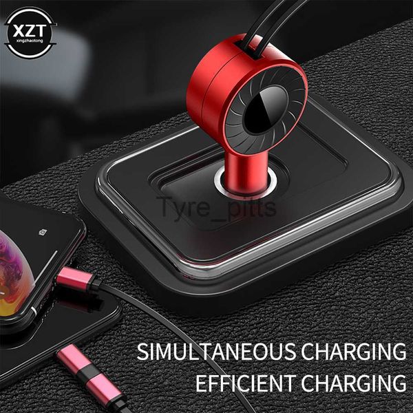 Autres batteries Chargeurs 3 en 1 Chargeur rapide USB Type C Câble pour Samsung iPhone Android Téléphone Chargement Micro USB Câble Rétractable Auto Accessoire de voiture