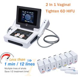 Otro equipo de belleza 3 en 1 vagina 6D HIFU Máquina de ajuste vaginal Ultrasonido enfocado de alta intensidad Salud privada femenina SPA Uso de persona