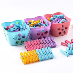 Autres fournitures de literie 30 pièces pinces à linge en plastique pince à linge épingles à linge organisateur de stockage couette serviette Clips printemps avec panier cabides cintre